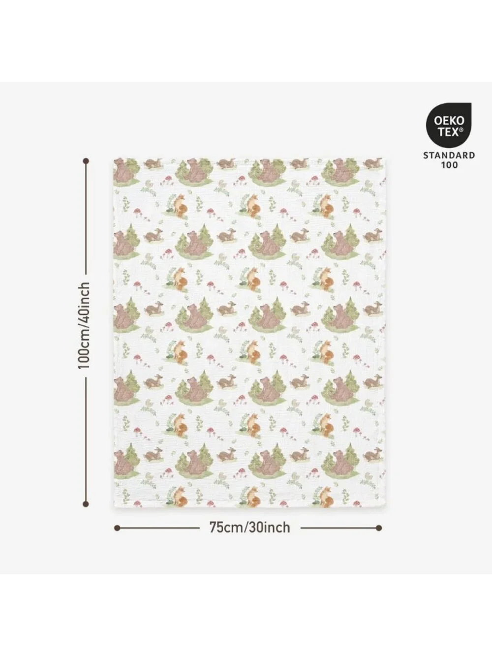 Soft Muslin Baby Blanket for Nursery, Double-Layer Minky Toddler Blanket, 30
